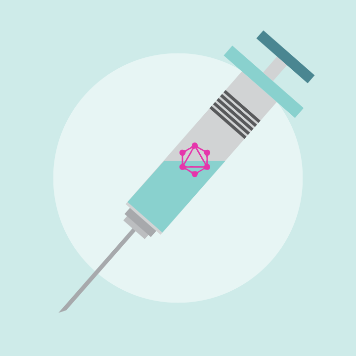 Symbol picture: Injection needle with GraphQL-Logo