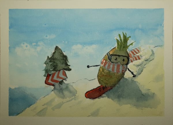 Snowboarding pineapple